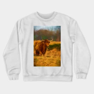 Highland cow with painterly effect Crewneck Sweatshirt